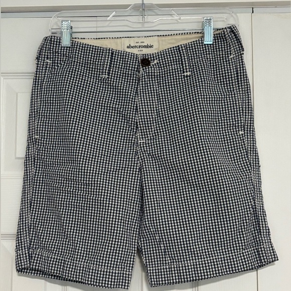 ABERCROMBIE KIDS BLUE AND WHITE CHECKERED SHORT - Size 16 - Picture 1 of 7